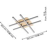 Eglo LED plafonjera Marinello 1, 2800 lm, crna/borovina, 50 cm, 99793 | shoptok.hr