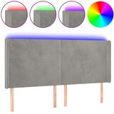  LED uzglavlje svjetlosivo 183 x 16 x 118/128 cm baršunasto | shoptok.hr
