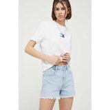 Tommy Jeans Bombažna kratka majica bela barva | Shoptok.si