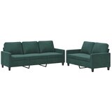 Maison Chic Sedežna garnitura - kavč 2-delna z blazinami temno zelen žamet, (21729283) | Shoptok.si