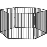  Pasja vrata 6 pcs Črna 80 x 80 cm Cinkana jeklena, (5000232757) | Shoptok.si