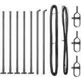vidaXL Stebri za ograjo s podnožjem 7 kosov Ø32mm 90cm Galvanizirano jeklo Cene