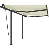Maison Chic Ročna zložljiva tenda - Senčniki s stebrički 3,5x2,5 m krem, (22041645) Cene