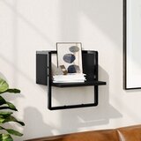 Maison Chic Stenska polica - Viseča Polica s prečko črna 30x25x30 cm, (21793514) | Shoptok.si