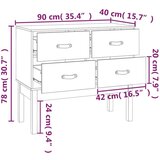 vidaXL Konzolni ormarić bijeli 90 x 40 x 78 cm od masivne borovine | shoptok.hr