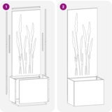 vidaXL Vrtno korito z dekorativno ploščo Črna 50 x 140 cm Mnogi jeklo | Shoptok.si