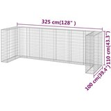  Gabionski zid za kante od pocinčanog čelika 325 x 100 x 110 cm | shoptok.hr