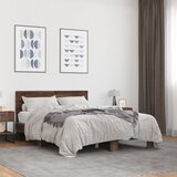 Furnova Posteljni okvir rjav hrast 120x190 cm inženirski les in kovina, (21936190) Cene