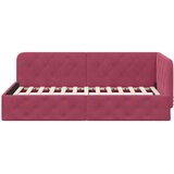  Kutni okvir kreveta Vinska crvena 100 x 200 cm Baršun | shoptok.hr
