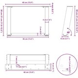  Noge za klubsko mizico v obliki črke U, 2 kosa, črne, 40 x (30-31) cm, jeklo, (22123956) | Shoptok.si