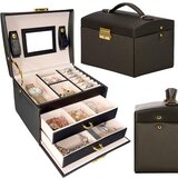 springos Szkatułka za nakit 17,5x14x12,5 cm, rjava škatla s predali in ogledalom., (21631788) | Shoptok.si