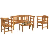 Set za odmaranje u vrtu 4 pcs Prirodna Čvrsto drvo akacije | shoptok.hr