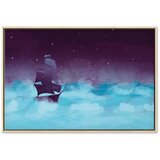  Slika - Night Waves (1 Part) Wide - Third Variant 60x40 U prirodnom drvenom okviru | shoptok.hr