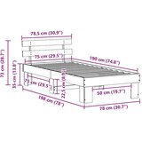  Krevetna konstrukcija Prirodna 75 x 190 cm Čvrsto borovo drvo | shoptok.hr