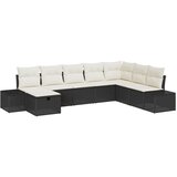 vidaXL 8-dijelna garnitura za vrt s jastučićima Crni Poly Rattan | shoptok.hr