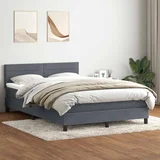 vidaXL Box spring krevet s madracem tamnosivi 140x210 cm baršunasti