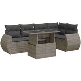 vidaXL 6-dijelni set vrtnih sofa od poliratana s jastucima sivi | shoptok.hr