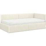 Kutni krevetni okvir s madracem s uzglavljem 2 pcs Krema Baršun | Eponuda.ba