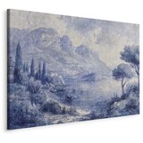  Slika - Blue Bay - Italian landscape of Lake Como painted with blue ink 30x20 Standard | shoptok.hr