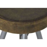  Tabure Home ESPRIT Smeđa Srebrna Koža Metal 39 x 39 x 57 cm | shoptok.hr