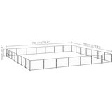 vidaXL kavez za pse crni 49 m² čelični | shoptok.hr