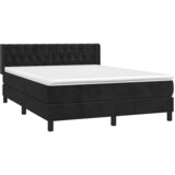  Krevet s oprugama i madracem crni 140 x 190 cm baršunasti | shoptok.hr