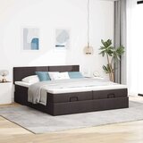 vidaXL okvir kreveta s madracima tamnosmeđi 200x200cm tkanine | shoptok.hr