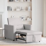 vidaXL 3-v-1 enojni kavč postelja pretvornik oblačna siva tkanina | Shoptok.si