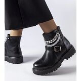 Gemre Black ankle boots with decorative chains Mezzavia | ePonuda.com