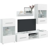 In 5-Delni komplet pohištva tv enota led osvetlitev bele barve | Shoptok.si