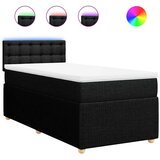  Krevet s oprugama i madracem crni 100 x 200 cm od tkanine | shoptok.hr