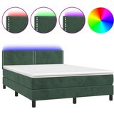 The Living Store Box spring postelja z vzmetnico LED tem. zelena 140x200cm žamet - Box Spring Postelja, (21489020) | Shoptok.si
