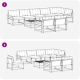  Set vanjskih sofa 9 kom. Bijela i crna | shoptok.hr