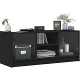 vidaXL TV omarica s steklenimi vrati črna 102x37x42 cm | Shoptok.si