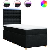 vidaXL Box spring postelja z vzmetnico črna 100x200 cm blago, (21291874) Cene