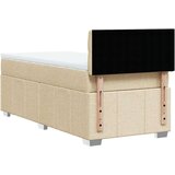 Okvir kreveta s oprugama i madrac krem 80x200 cm od tkanine | shoptok.hr