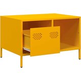 vidaXL Klubska mizica gorčično rumena 68,5x50x43,5 cm valjano jeklo | Shoptok.si