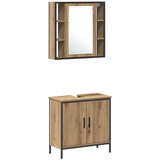  Set namještaja za kupaonicu od 4 komada od umjetnog hrasta i inženjerskog drva | shoptok.hr