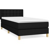 vidaXL Box spring postelja z vzmetnico črn 90x190 cm blago, (20723727) | Shoptok.si