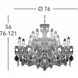  Kolarz 3149.88+4.3.KoT - Kristalni luster MARIA LOUISE, 12xE14/40W/230V, 24K pozlata | Eponuda.com