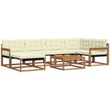  Set vanjskih sofa 19 pcs Prirodna i krem Čvrsto drvo akacije | Eponuda.com