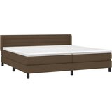  Krevet s oprugama i madracem tamnosmeđi 200x200 cm od tkanine | shoptok.hr