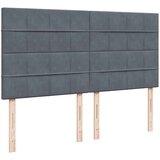 vidaXL Otomanski posteljni okvir z vzmetnicami siv 200x200cm žamet | Shoptok.si