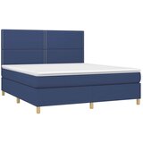  box spring s madracem LED plavi 180x200 cm od tkanine | shoptok.hr