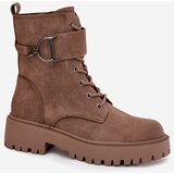 Boto Women's Workery Boots with Lining with Decorative Strap Dark Beige Ulivine | shoptok.hr
