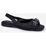S. BARSKI Ladies Flat Sandals With Crystals Black S.Barski | ePonuda.com