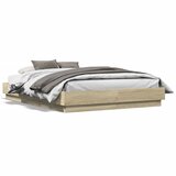  Okvir kreveta s LED svjetlima boja hrasta sonome 135 x 190 cm | Eponuda.com