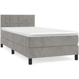 Box spring postelja z vzmetnico svetlo siva 100x200 cm žamet, (20723725) | Shoptok.si
