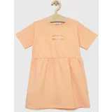 Calvin Klein Jeans Otroška obleka oranžna barva
