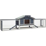 vidaXL Zajčnik siv 310x70x87 cm trdna borovina in les jelke - - Siva - 26.65 - N/A - 2025- | Shoptok.si